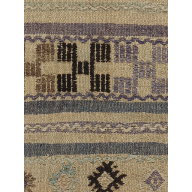 Turkish Vintage Circa 1940 Turkish Flat Weave Jajim Kilim Rug, 5'1 X 7'8 For Sale - Image 3 of 9