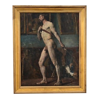 French Early 20th Century Male Nude by Jean Didier-Tourné For Sale