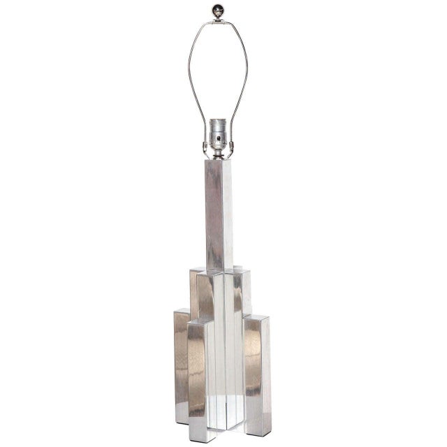 1960s Tall Habitat Int. Reflective Aluminum "Skyscraper" Tower Table Lamp For Sale - Image 9 of 9