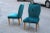 Set of Italian Petrol Green Velvet Lounge Chairs, 1950s, in Very Good conditions. Designed 1950 to 1959
