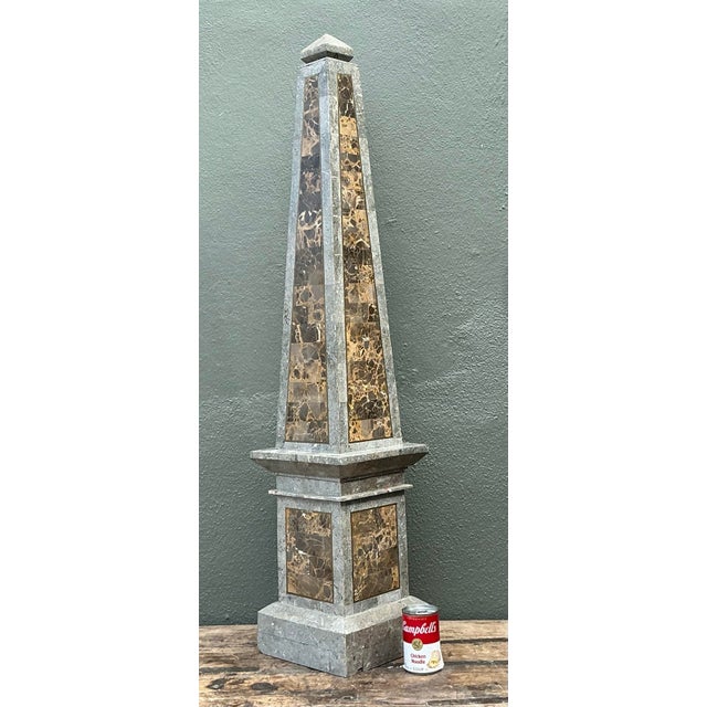 Vintage Monumental Tessellated Stone Obelisk For Sale - Image 10 of 12