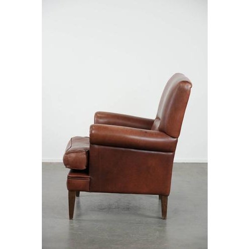 1990s Club Chair in Cowhide Leather For Sale - Image 5 of 16