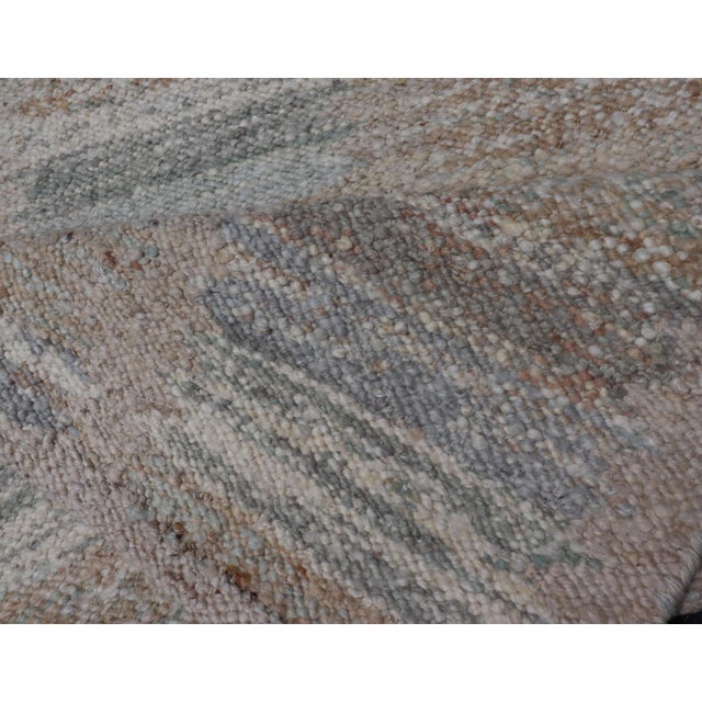 Taupe Modern Scandinavian Flat-Weave Rug Design With Modern Design in Natural Colors For Sale - Image 8 of 9