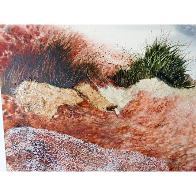 Abstract Coastal Sand Dunes Mixed Media Painting For Sale - Image 3 of 4