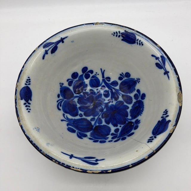 18th/19th Century French Blue & White Faience Centrepiece Bowl - 11.5" For Sale - Image 15 of 15
