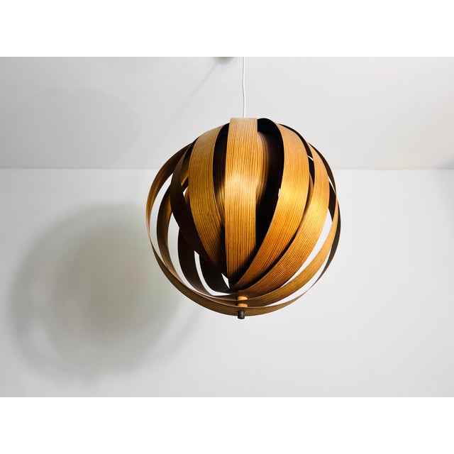 Mid-Century Wooden Pendant Lamp by Hans-Agne Jakobsson, Sweden, 1960s For Sale - Image 12 of 12