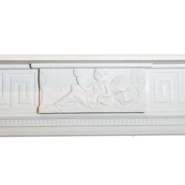 Neoclassical Neoclassical Carved Marble Fire Place Mantle For Sale - Image 3 of 3