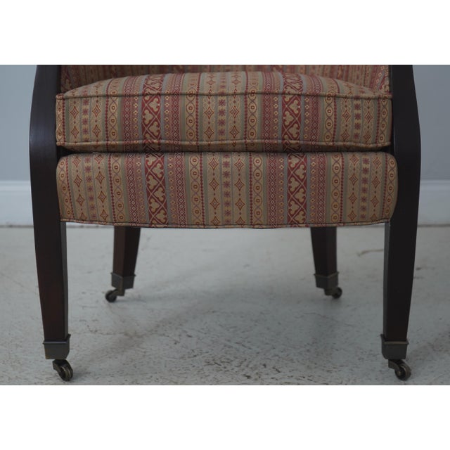 Brown Pair of Hancock & Moore Upholstered Tub Barrel Back Chairs For Sale - Image 8 of 18