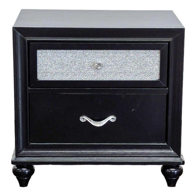 Coaster Barzini Two Drawer Nightstand With Metallic Acrylic Front For Sale