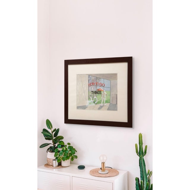 1970s 1970s Lawrence Preece, How to Do Things, Watercolor on Paper, Signed and Dated in Pencil Lower Right For Sale - Image 5 of 5