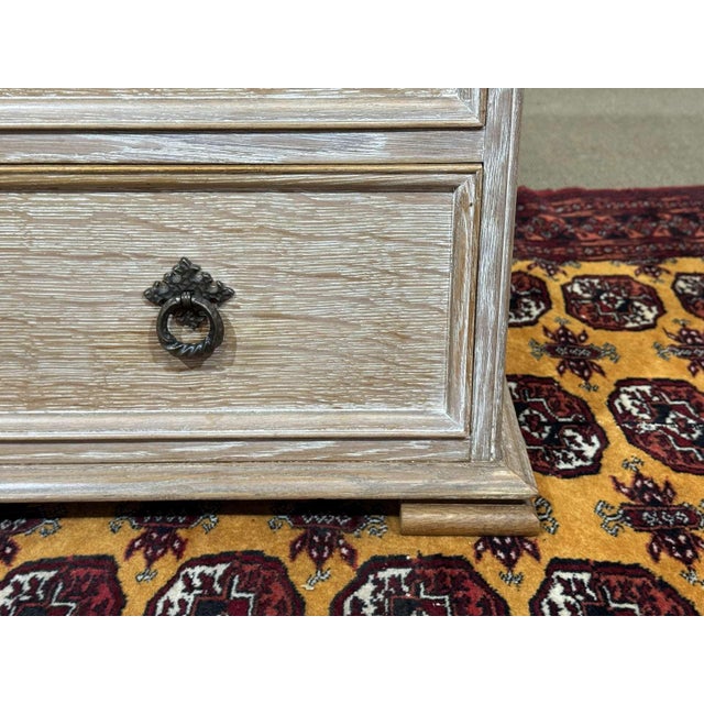 English Chest of Drawers in Limed Oak, 1950s For Sale - Image 8 of 15