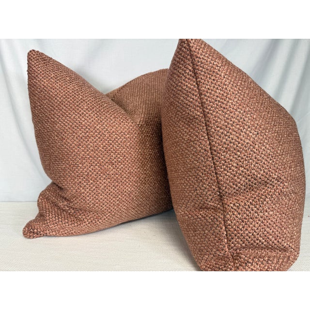 Transitional Sedallo Textiles "Electra" in Peach Boucle 22" Pillows-a Pair For Sale - Image 3 of 3