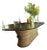 Vintage Coastal Sheaf of Wheat Bamboo Pedestal Oval Glass Table For Sale