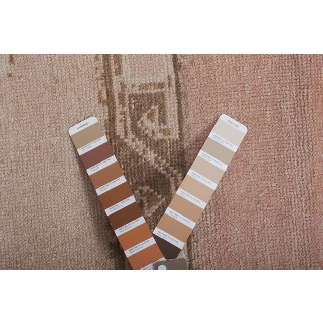 Vintage Neutral Pale Color Turkish Oushak Extra Long Carpet 2'9'' X 29'5'' For Sale - Image 10 of 11