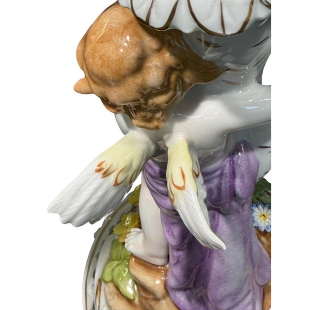 Antique Von Schierholz Germany Hand Painted Porcelain Cherub 2-Light Candelabra For Sale - Image 13 of 15