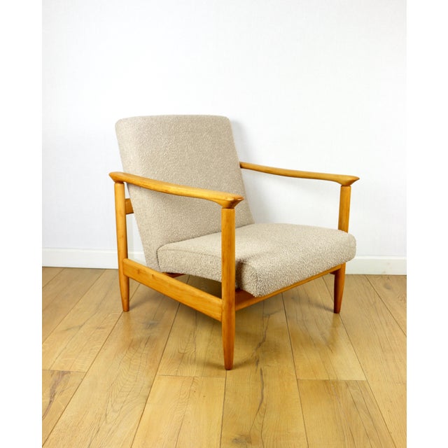 Beige Boucle GFM-142 Armchair from Edmund Homa, 1970s For Sale - Image 12 of 12
