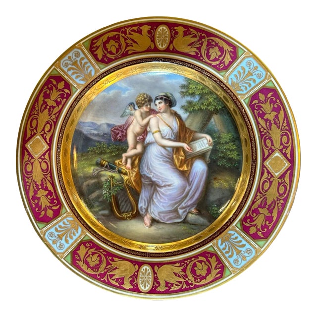 Late 19th Century Royal Vienna Hand-Painted Plate Depicting an Allegorical Scene For Sale