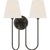 Polaris 17" Double Sconce in Bronze with Linen Shades Designer: Chapman & Myers Finish: Bronze Height: 16.5" Width: 15"...