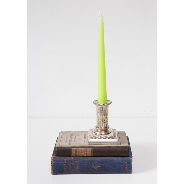 Antique French Silvered Bronze Candlestick by Cailar Bayard, 1890s For Sale - Image 4 of 7