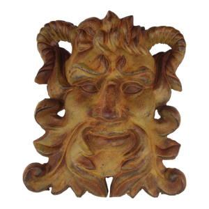 Vintage Heavy Cast Iron Mythical Face Wall Hanging