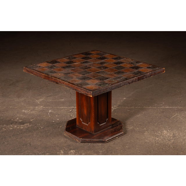 Mid 20th Century Mid 20th Century Wooden Chess Table With Wooden Chess Pieces For Sale - Image 5 of 15