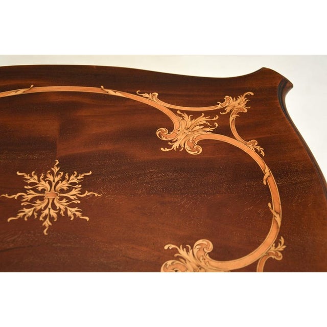Brown Antique Inlaid Walnut Side Table by Waring and Gillow, 1890 For Sale - Image 8 of 12