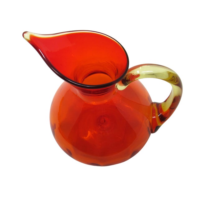Rainbow Tangerine "The Admiral” #797 Panel Optic Pitcher For Sale - Image 9 of 10