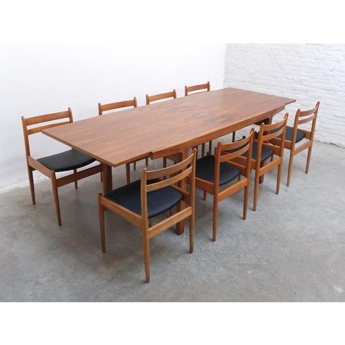 Walnut Abstracta Dining Set by Jos De Mey for Van Den Berghe-Pauvers, 1960s, Set of 9 For Sale - Image 16 of 17