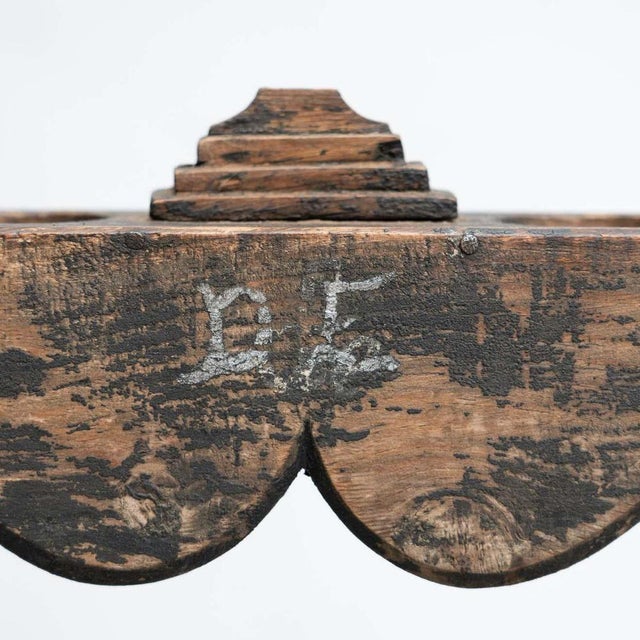 Large Spanish Hachero Candleholder in Stained Wood, 1930s For Sale - Image 12 of 14