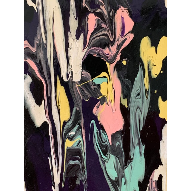 1950s 1955 Homage to Tworkov | Acrylic on Masonite Titled “Harlem Night” | Abstract Expressionist Painting, 16x20 For Sale - Image 5 of 9