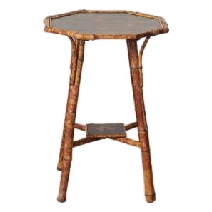Late 19th Century Aesthetic Movement English Tiger Bamboo Octogonal Table With Original Lacquer For Sale