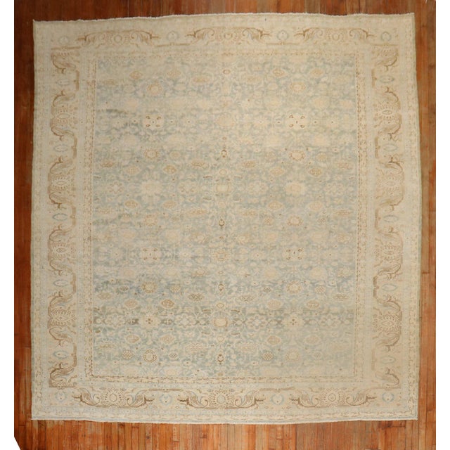 Antique Zabihi Collection Light Blue Green Persian Malayer Rug - 10'10" x 13'3" For Sale - Image 10 of 11