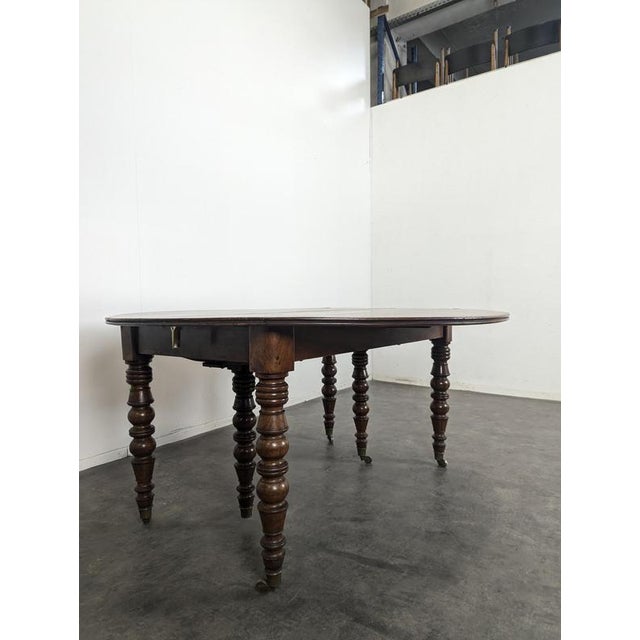 Oval 6-Legged Table in Cuban Mahogany For Sale - Image 4 of 8