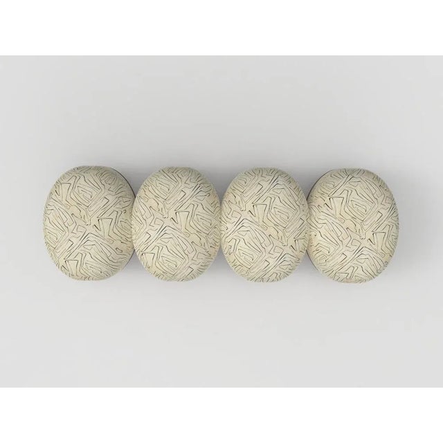 Contemporary Hygge Bench in Graffito Linen Onyx Fabric and Smoked Oak by Saccal Design House for Collector For Sale - Image 3 of 4