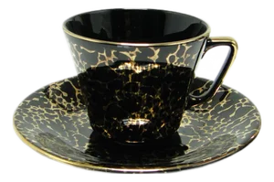 Postmodern Coffee Cup and Saucer, Chodzież, Poland, 1970s, Set of 2