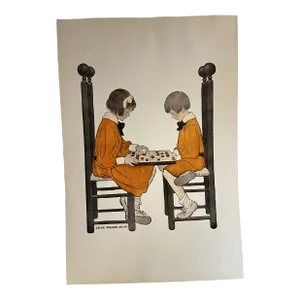 1908 Jessie Willcox Smith "A Friendly Game" Figurative Print