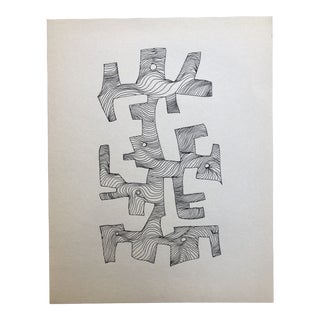 1989 Mid-Century Modern Style Drawing by William Glen Davis For Sale
