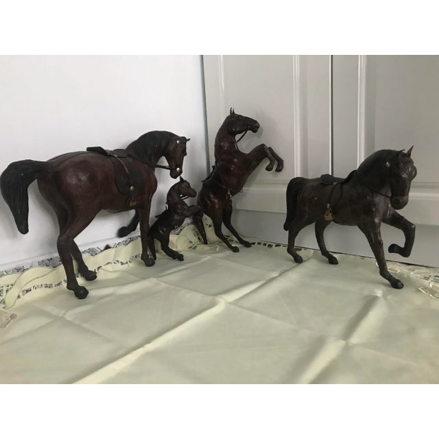 Leather Horse Figurines, 1950s, Set of 4 For Sale - Image 3 of 18