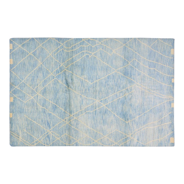 1960s Vintage Moroccan Azilal Handmade Hand Knotted Rug With Natural Colors,6'8"x10'4" For Sale