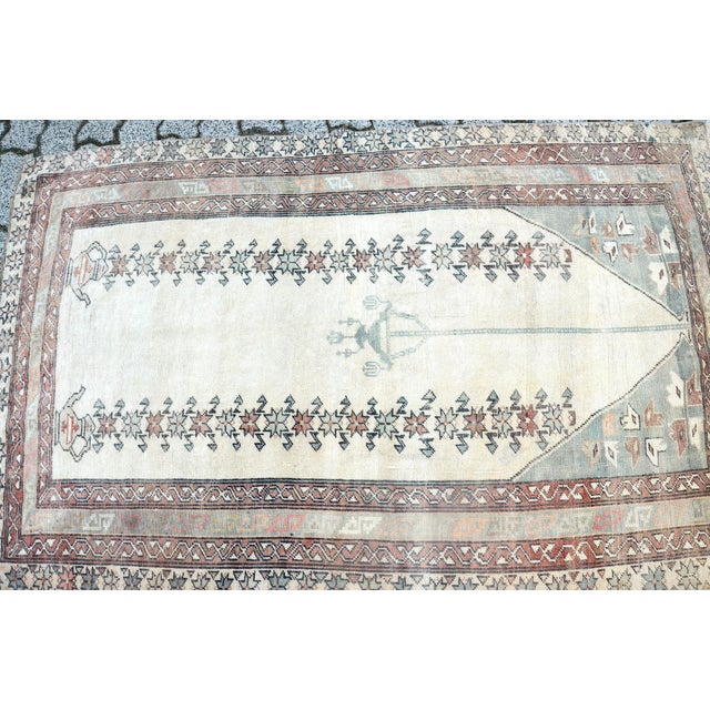1960s 1960s 4x6 Beige and Tan Colour Turkish Rug For Sale - Image 5 of 11