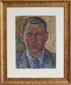 French School Artist, Portrait of a Man, 1970s, Mixed Media on Fine Art Paper