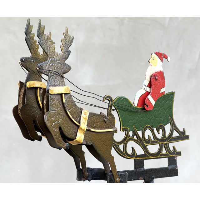 Vintage Folk Art Santa Sleigh Balancing Toy, 1950s For Sale - Image 6 of 16