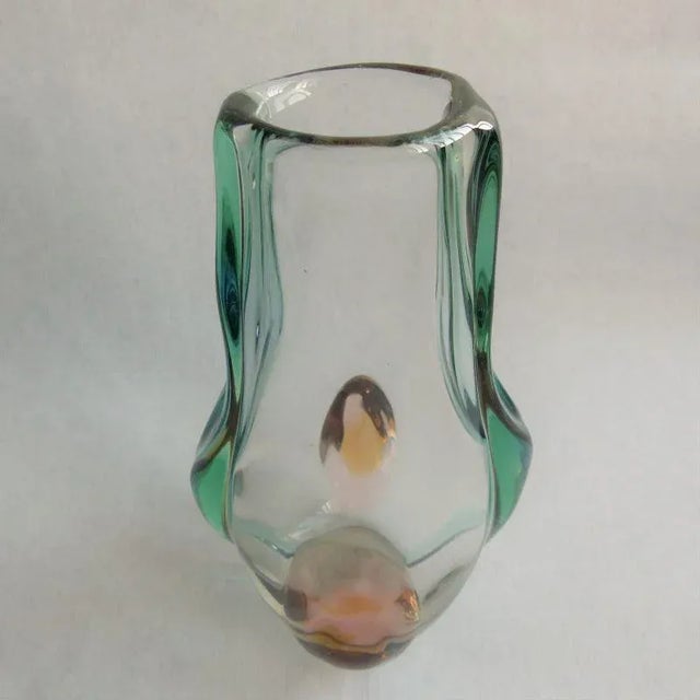 Vase by Josef Hospodka for Chribsa Glas, 1950s For Sale - Image 7 of 7