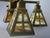 Metal Antique Arts & Crafts Mission 4-Light Brass Chandelier With Colorful "Slag Glass" Shades For Sale - Image 7 of 9