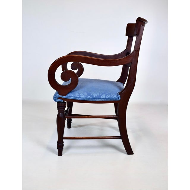 English Regency Style Mahogany Scroll Armchair For Sale In Philadelphia - Image 6 of 12