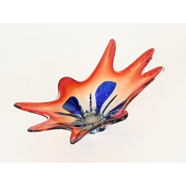 Large Sommerso Red and Blue Murano Glass Centerpiece from Seguso, 1970s For Sale - Image 6 of 13