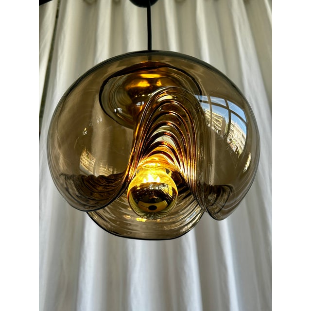 Space Age Smoked Glass Futura Biomorphic Pendant by Koch & Lowy for Peill & Putzler, Germany, 1970s For Sale - Image 6 of 18