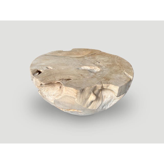 Contemporary Andrianna Shamaris Organic Bleached Teak Wood Coffee Table For Sale - Image 3 of 6