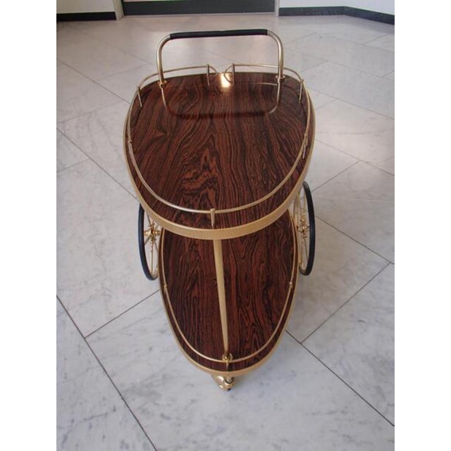 Triangular Kelko Serving Stand with Brass Frame, 1950s, in Very Good conditions. Designed 1950 to 1959