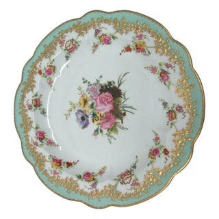 1980s Chelsea House Decorative Floral Design Birds Bouquet Plate Asian Inspired Purple For Sale